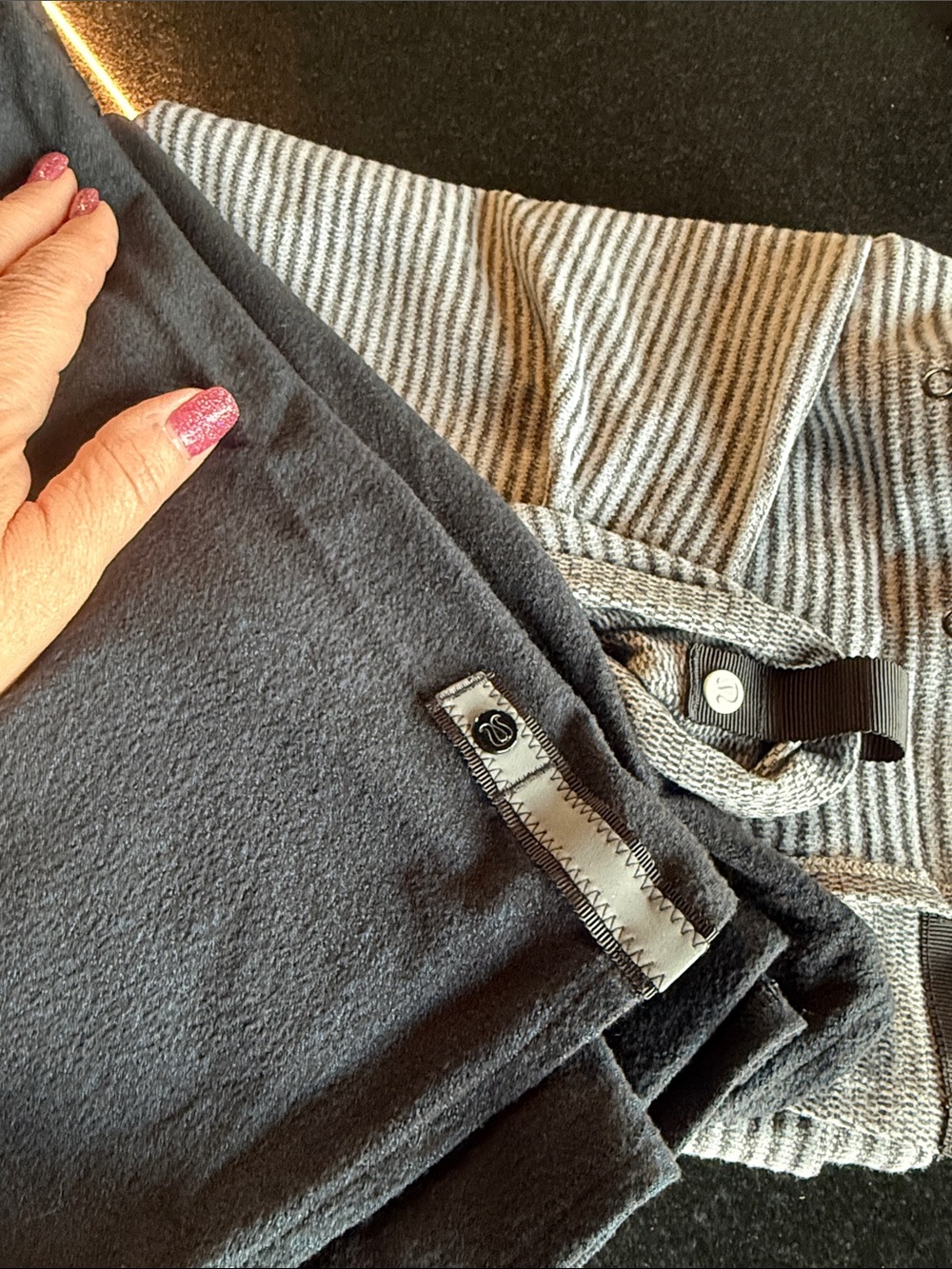 lululemon athletica Charcoal and Light Gray Knit Wrap Scarf